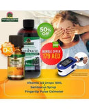 Nature's Answer Vit D3 + Nature's Answer Sambucus Syrup + Fingertip Pulse Oximeter (Bundle Pack)