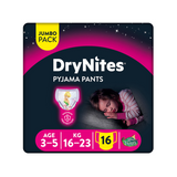 Huggies Drynites Pyjama Pants Girls 3-5Years 16's