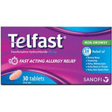 Telfast 180mg Anti-Allergy Tablets for Quick Allergy Relief 30's