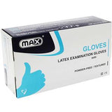 Max Latex Examination Powder-Free Gloves Medium 100's