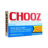 Chooz Antiacid/Calcium Supplement Mint Gum 12's