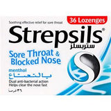 Strepsils Sore Throat & Blocked Nose Menthol Lozenges 36's