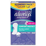 Always Daily Liners Comfort Protect Fresh Scent Normal Pantyliners 40's