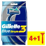 Gillette Blue Simple3 Disposable Razors 4+1's
