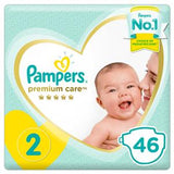 Pampers Premium Care Diapers Size 2 Mini 3-8kg Mid Pack 46's