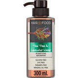 Hair Food Sulfate Free Shampoo, Dye Free Purifying Treatment with Tea Tree and Lavender Water 300ml