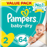 Pampers Baby-Dry Size 2 Mini 3-8 kg Value Pack 64's