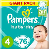 Pampers Baby-Dry Diapers Size 4 Maxi 9-14kg Giant Pack 76's