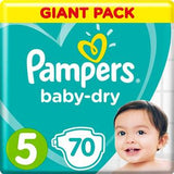 Pampers Baby-Dry Diapers Size 5 Junior 11-15 kg Mega Pack 70's