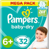 Pampers Baby-Dry Diapers Size 6+ Extra Large+ 14+kg Mega Pack 32's