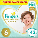 Pampers Premium Care Diapers Size 6 Extra Large 15+ kg Jumbo Pack 42's