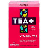 TEA+ Energy Vitamin Green Herbal Tea 14 Day Supply Tea Bags 14's