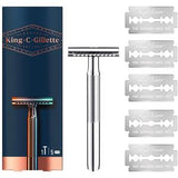King C. Gillette Men's Double Edge Safety Razor with Gillette's Best Platinum Coated Double Edge Blades and Classic Inspired Chrome Plated Handle