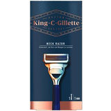 King C. Gillette Men's Neck Razor with Gillette's Best Sharpest Stainless Steel Platinum Coated Blades
