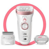Braun Silk-epil SES 9720 Wet & Dry Epilator +3 Extras with Shaver & Trimmer + Pouch White
