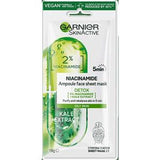 Garnier Niacinamide 5 min Detox Ampoule Kale Extract Face Sheet Mask 15g