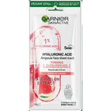 Garnier Hyaluronic Acid 5 min Firming Ampoule Watermelon Extract Face Sheet Mask 15g