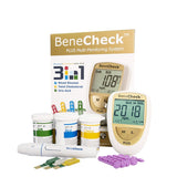 Benecheck Plus 3 in 1 Meter Kit (Strip Glucose/Uric Acid/Cholesterol)