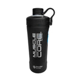 Muscle Core Blender Bottle  Stainless Steel Black 26 oz